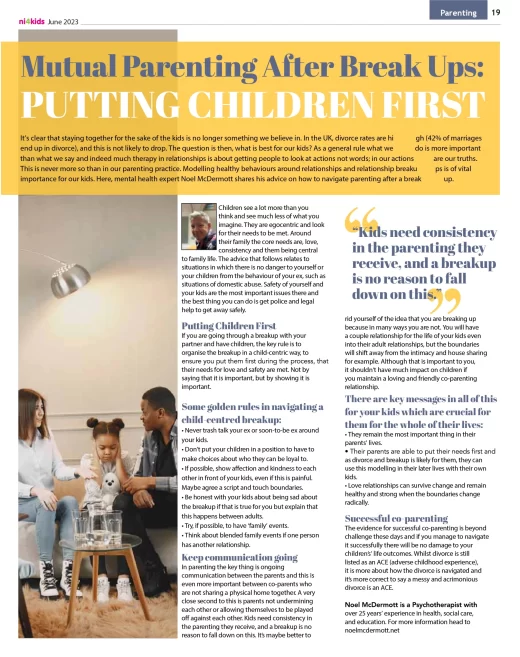 Noel’s feature on mutual parenting in this latest print issue of ni4kids